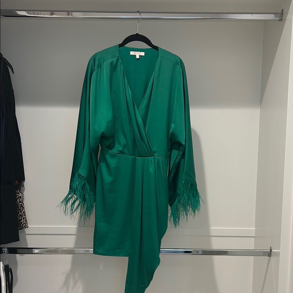 Wayf Emerald Green Satin Dress